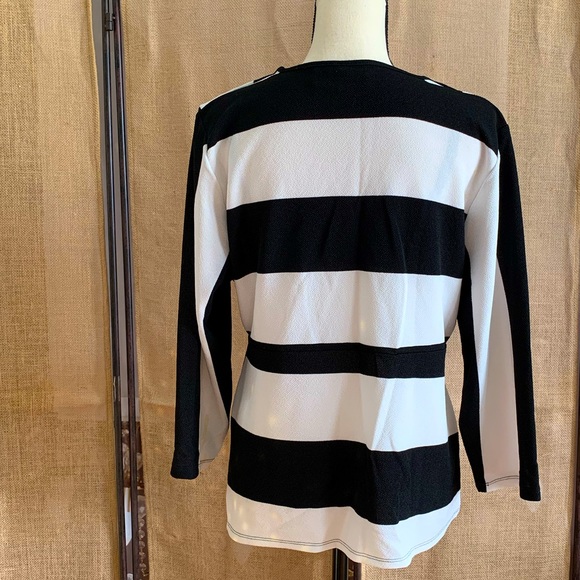 Chico’s Peplum Top- Black and White - Picture 2 of 10